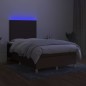 vidaXL Letto a Molle Materasso e LED Marrone Scuro 120x200 cm Tessuto