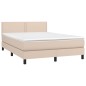vidaXL Giroletto Molle Materasso e LED Cappuccino 140x200cm Similpelle