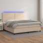 vidaXL Giroletto Molle Materasso e LED Cappuccino 200x200cm Similpelle vidaXL Giroletto Molle Materasso e LED Cappuccino 200x200cm Similpelle