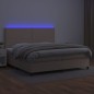 vidaXL Giroletto Molle Materasso e LED Cappuccino 200x200cm Similpelle vidaXL Giroletto Molle Materasso e LED Cappuccino 200x200cm Similpelle