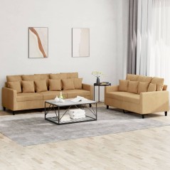 vidaXL Set di Divani 2 pz con Cuscini Marrone in Velluto