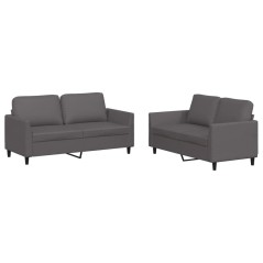 vidaXL Set di Divani 2 pz con Cuscini Grigio in Similpelle