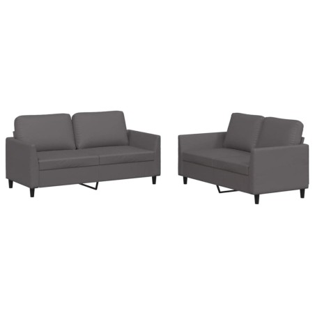 vidaXL Set di Divani 2 pz con Cuscini Grigio in Similpelle