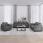 vidaXL Set di Divani 3 pz con Cuscini Grigio Scuro in Tessuto vidaXL Set di Divani 3 pz con Cuscini Grigio Scuro in Tessuto