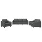vidaXL Set di Divani 3 pz con Cuscini Grigio Scuro in Tessuto vidaXL Set di Divani 3 pz con Cuscini Grigio Scuro in Tessuto