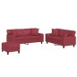vidaXL Set di Divani 3 pz con Cuscini Rosso Vino in Similpelle vidaXL Set di Divani 3 pz con Cuscini Rosso Vino in Similpelle