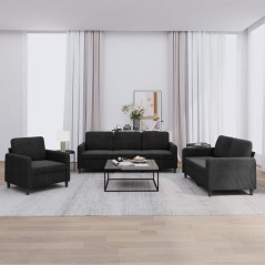 vidaXL Set di Divani 3 pz Nero in Velluto