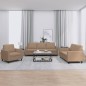 vidaXL Set di Divani 3 pz con Cuscini cappuccino in Similpelle vidaXL Set di Divani 3 pz con Cuscini cappuccino in Similpelle