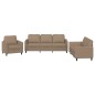 vidaXL Set di Divani 3 pz con Cuscini cappuccino in Similpelle vidaXL Set di Divani 3 pz con Cuscini cappuccino in Similpelle