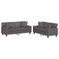 vidaXL Set di Divani 2 pz con Cuscini Grigio in Similpelle vidaXL Set di Divani 2 pz con Cuscini Grigio in Similpelle