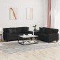 vidaXL Set di Divani 2 pz con Cuscini Nero in Similpelle