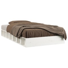 vidaXL Giroletto Bianco 90x190 cm Single in Legno Massello