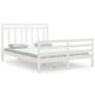 vidaXL Giroletto Bianco in Legno Massello 150x200 cm King Size vidaXL Giroletto Bianco in Legno Massello 150x200 cm King Size