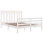 vidaXL Giroletto Bianco in Legno Massello 150x200 cm King Size vidaXL Giroletto Bianco in Legno Massello 150x200 cm King Size