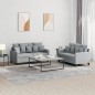 vidaXL Set di Divani 2 pz con Cuscini Grigio Chiaro in Tessuto vidaXL Set di Divani 2 pz con Cuscini Grigio Chiaro in Tessuto