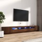 Set Mobili TV 3pz con Luci LED Rovere Marrone Legno Multistrato Set Mobili TV 3pz con Luci LED Rovere Marrone Legno Multistrato