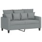 vidaXL Set di Divani 2 pz con Cuscini Grigio Chiaro in Tessuto vidaXL Set di Divani 2 pz con Cuscini Grigio Chiaro in Tessuto