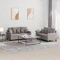 vidaXL Set di Divani 2 pz con Cuscini Tortora in Tessuto