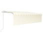 vidaXL Tenda Automatica con Parasole Sensore Vento e LED 5x3 m Crema vidaXL Tenda Automatica con Parasole Sensore Vento e LED 5x3 m Crema