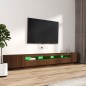 Set Mobili TV 3pz con Luci LED Rovere Marrone Legno Multistrato Set Mobili TV 3pz con Luci LED Rovere Marrone Legno Multistrato