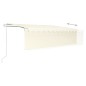 vidaXL Tenda Automatica con Parasole Sensore Vento e LED 5x3 m Crema vidaXL Tenda Automatica con Parasole Sensore Vento e LED 5x3 m Crema