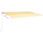 vidaXL Tenda da Sole Manuale con LED 500x300cm Giallo e Bianco vidaXL Tenda da Sole Manuale con LED 500x300cm Giallo e Bianco