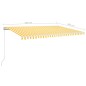 vidaXL Tenda da Sole Manuale con LED 500x300cm Giallo e Bianco vidaXL Tenda da Sole Manuale con LED 500x300cm Giallo e Bianco