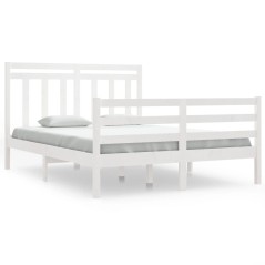 vidaXL Giroletto Bianco in Legno Massello 135x190 cm Double