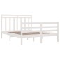 vidaXL Giroletto Bianco in Legno Massello 135x190 cm Double vidaXL Giroletto Bianco in Legno Massello 135x190 cm Double