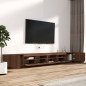 Set Mobili TV 3pz con Luci LED Rovere Marrone Legno Multistrato Set Mobili TV 3pz con Luci LED Rovere Marrone Legno Multistrato