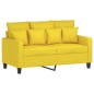 vidaXL Set di Divani 2 pz con Cuscini Giallo Chiaro in Tessuto vidaXL Set di Divani 2 pz con Cuscini Giallo Chiaro in Tessuto