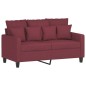 vidaXL Set di Divani 3 pz con Cuscini Rosso Vino in Tessuto vidaXL Set di Divani 3 pz con Cuscini Rosso Vino in Tessuto