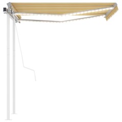 vidaXL Tenda Automatica Sensore Vento LED 3x2,5 m Gialla Bianca