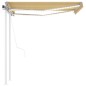 vidaXL Tenda Automatica Sensore Vento LED 3x2,5 m Gialla Bianca vidaXL Tenda Automatica Sensore Vento LED 3x2,5 m Gialla Bianca