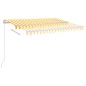 vidaXL Tenda Automatica Sensore Vento LED 3x2,5 m Gialla Bianca vidaXL Tenda Automatica Sensore Vento LED 3x2,5 m Gialla Bianca