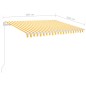 vidaXL Tenda Automatica Sensore Vento LED 3x2,5 m Gialla Bianca vidaXL Tenda Automatica Sensore Vento LED 3x2,5 m Gialla Bianca