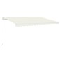 vidaXL Tenda da Sole Retrattile Manuale LED 450x350 cm Crema vidaXL Tenda da Sole Retrattile Manuale LED 450x350 cm Crema