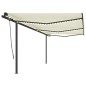 vidaXL Tenda da Sole Retrattile Manuale con LED 6x3 m Crema vidaXL Tenda da Sole Retrattile Manuale con LED 6x3 m Crema