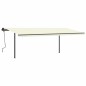 vidaXL Tenda da Sole Retrattile Manuale con LED 6x3 m Crema vidaXL Tenda da Sole Retrattile Manuale con LED 6x3 m Crema