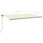 vidaXL Tenda da Sole Retrattile Manuale con LED 6x3 m Crema vidaXL Tenda da Sole Retrattile Manuale con LED 6x3 m Crema