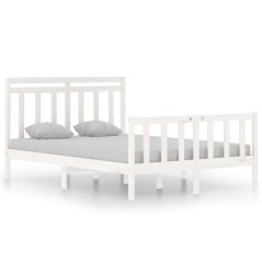 vidaXL Giroletto Bianco in Legno Massello 135x190 cm Double
