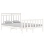 vidaXL Giroletto Bianco in Legno Massello 135x190 cm Double vidaXL Giroletto Bianco in Legno Massello 135x190 cm Double