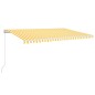vidaXL Tenda da Sole Retrattile Manuale LED 350x250 cm Gialla e Bianca vidaXL Tenda da Sole Retrattile Manuale LED 350x250 cm Gialla e Bianca