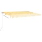 vidaXL Tenda da Sole Retrattile Manuale LED 350x250 cm Gialla e Bianca vidaXL Tenda da Sole Retrattile Manuale LED 350x250 cm Gialla e Bianca