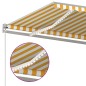 vidaXL Tenda da Sole Retrattile Manuale LED 350x250 cm Gialla e Bianca vidaXL Tenda da Sole Retrattile Manuale LED 350x250 cm Gialla e Bianca