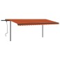 vidaXL Tenda Sole Retrattile Automatica con Pali 5x3m Arancio Marrone vidaXL Tenda Sole Retrattile Automatica con Pali 5x3m Arancio Marrone