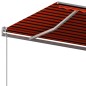 vidaXL Tenda Sole Retrattile Automatica con Pali 5x3m Arancio Marrone vidaXL Tenda Sole Retrattile Automatica con Pali 5x3m Arancio Marrone