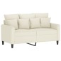vidaXL Set di Divani 3 pz con Cuscini Crema in Velluto vidaXL Set di Divani 3 pz con Cuscini Crema in Velluto
