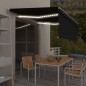 vidaXL Tenda da Sole Retrattile Manuale con LED 4x3 m Antracite vidaXL Tenda da Sole Retrattile Manuale con LED 4x3 m Antracite