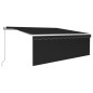 vidaXL Tenda da Sole Retrattile Manuale con LED 4x3 m Antracite vidaXL Tenda da Sole Retrattile Manuale con LED 4x3 m Antracite